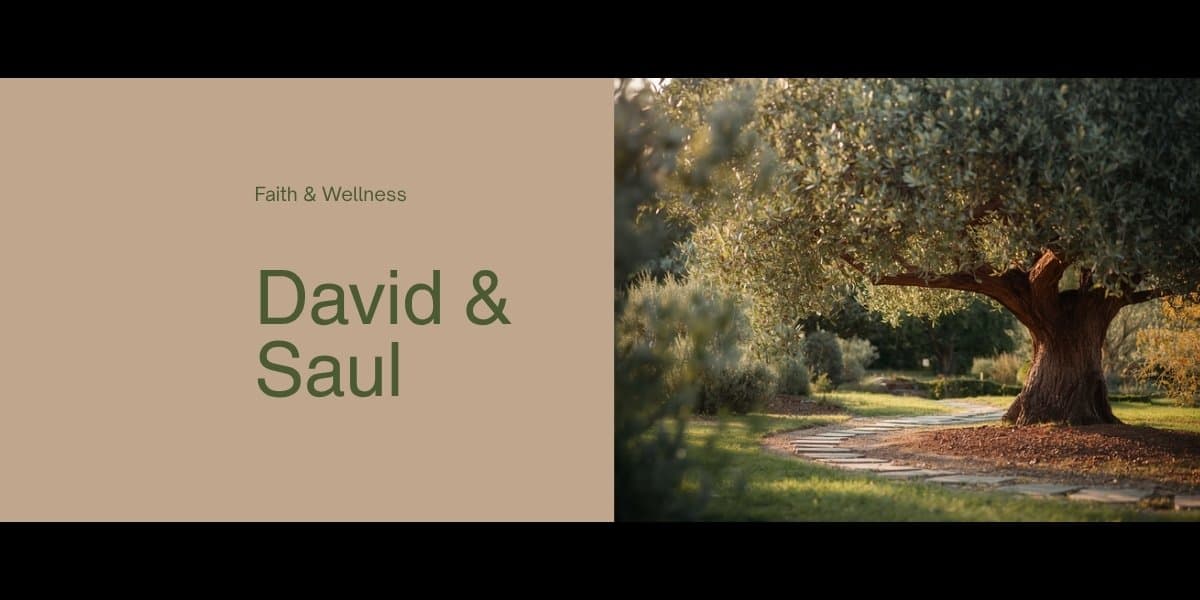 David and Saul biblical scene representing mental wellness and faith-based therapy